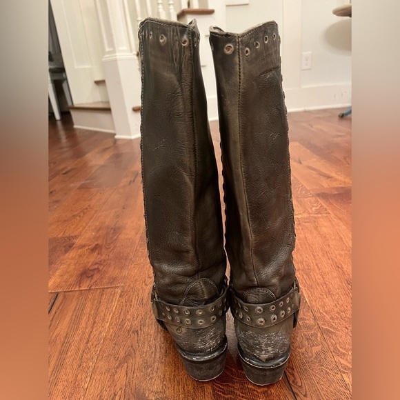 Bronx Linus Studded Tall Harness Leather Riding Boots - Picture 13 of 14